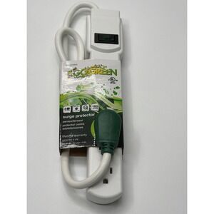 GoGreen 6 Outlet Surge Protector Power Strip 2.5ft Cord White GG-16103MS 160